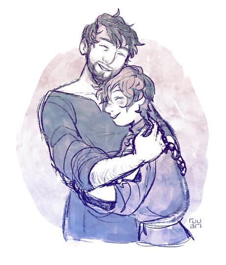 Indri, now a young adult, and his father, Tomas.