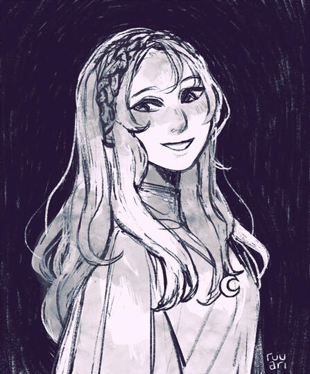 Indri's mother, Biatris. Her design is inspired by classic agane imagery. She is an agane and a witch.